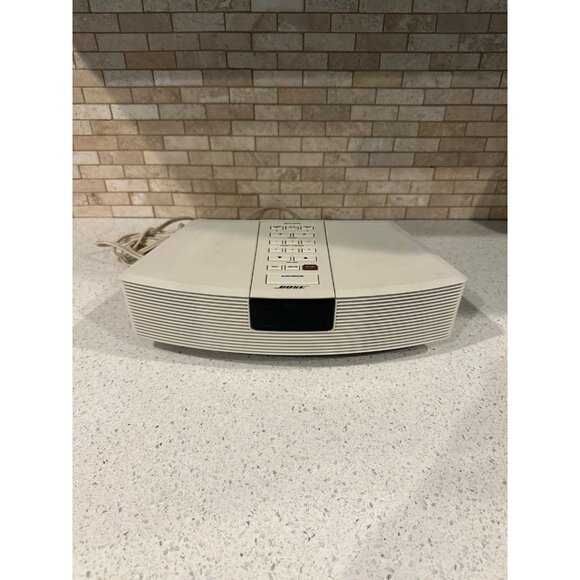 Bose Wave Radio White AWR1-1W Alarm AM/FM Clock Aux NO-REMOTE Tested Works - Picture 1 of 5